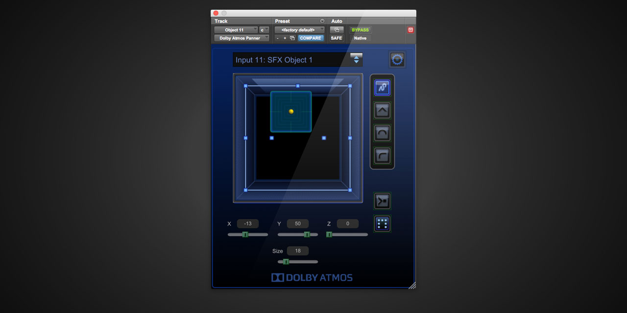 Dolby Atmos Panner Plug-in
